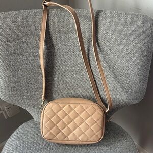 Quilted Tan Crossbody Bag